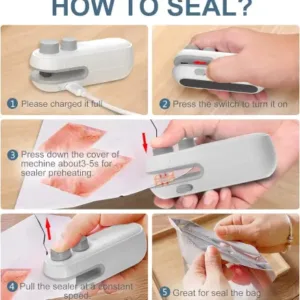 Portable Mini Sealing Machine, Handheld Packet Sealer for Food, Snacks, Chips, Fresh Storage, Plastic Bags Sealing Machine ( multicolor, mini )
